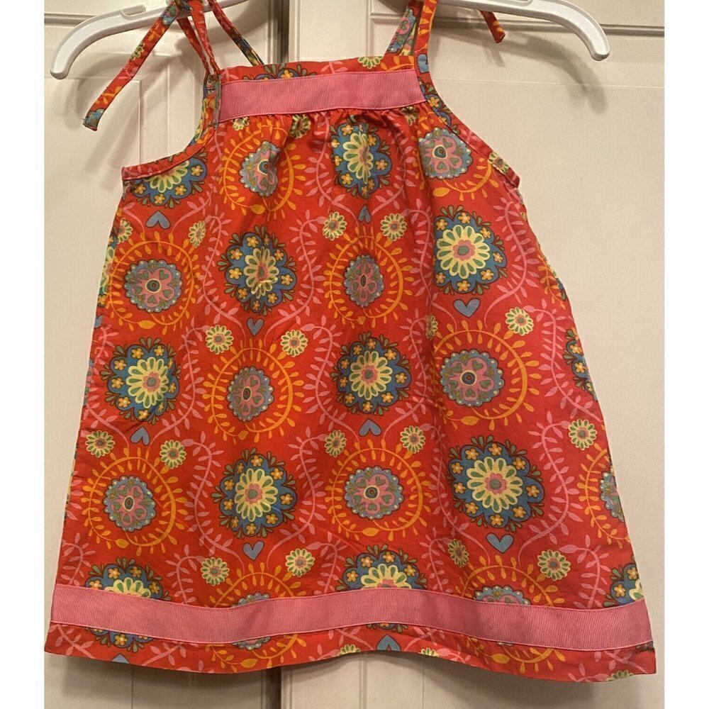 80 Hanna Andersson Sz 2 Girl’s Pink Orange Cotton Pillowcase Dress